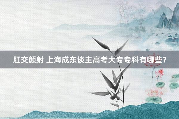 肛交颜射 上海成东谈主高考大专专科有哪些？