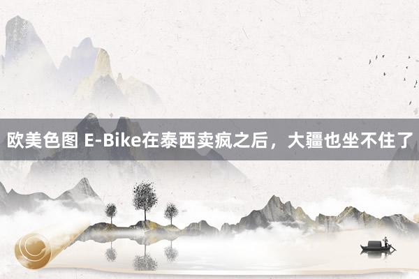 欧美色图 E-Bike在泰西卖疯之后，大疆也坐不住了