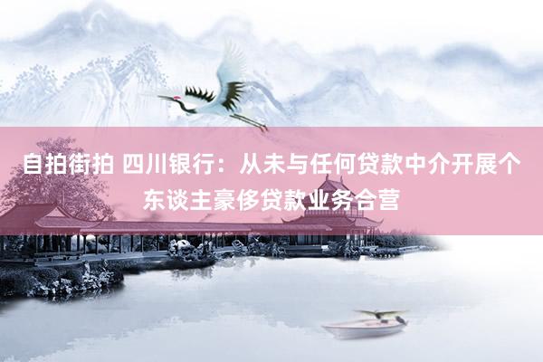 自拍街拍 四川银行：从未与任何贷款中介开展个东谈主豪侈贷款业务合营