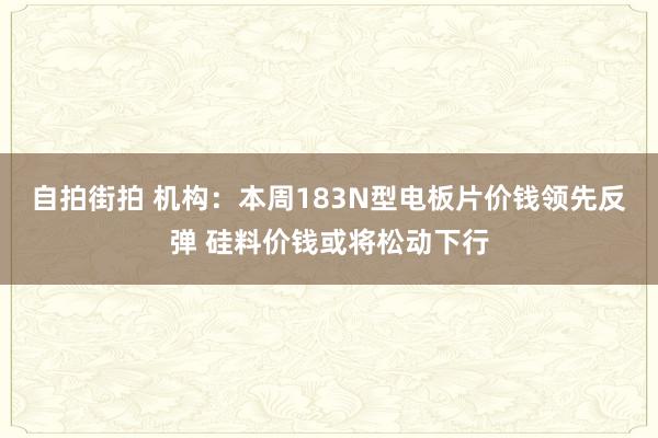 自拍街拍 机构：本周183N型电板片价钱领先反弹 硅料价钱或将松动下行