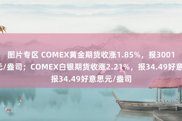 图片专区 COMEX黄金期货收涨1.85%，报3001.3好意思元/盎司；COMEX白银期货收涨2.21%，报34.49好意思元/盎司
