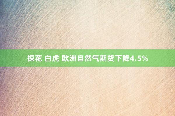 探花 白虎 欧洲自然气期货下降4.5%