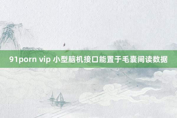91porn vip 小型脑机接口能置于毛囊间读数据